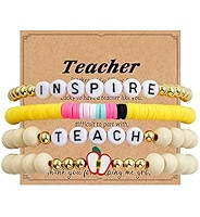 RISHEGAE Heishi Beaded Stretch Bracelets for Women Stackable Polymer Clay Beads Bracelets Friends... | Amazon (US)