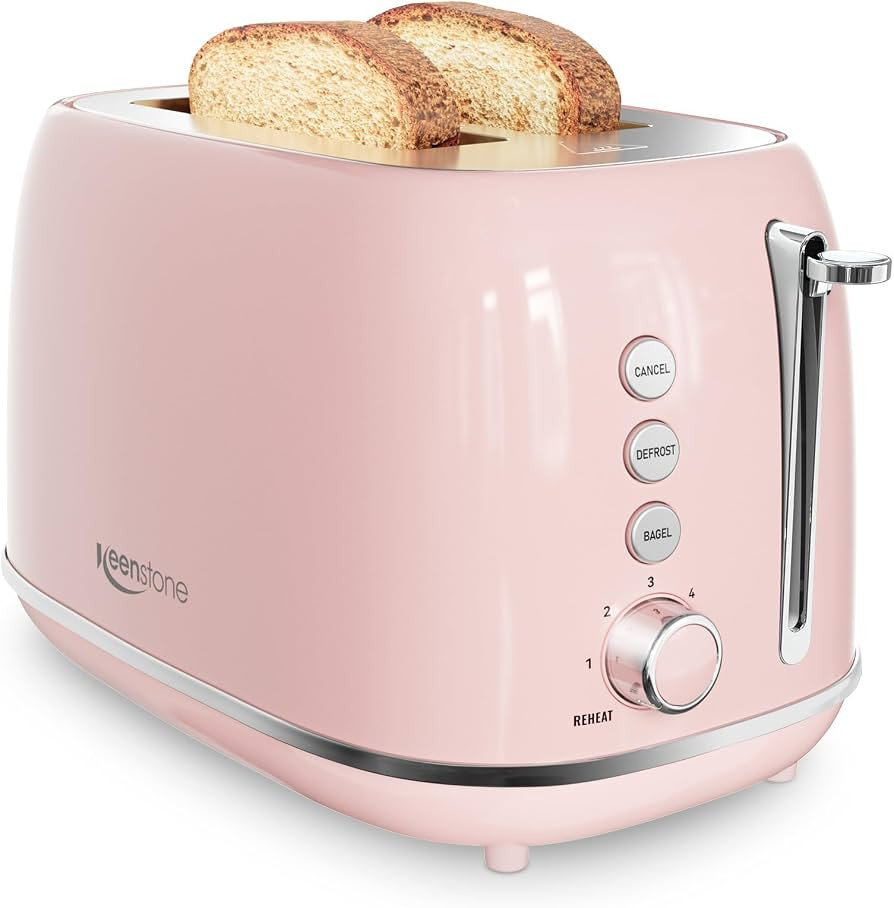 2 Slice Toaster Retro Stainless Steel with Bagel, Cancel, Defrost Function and 6 Bread Shade Sett... | Amazon (US)