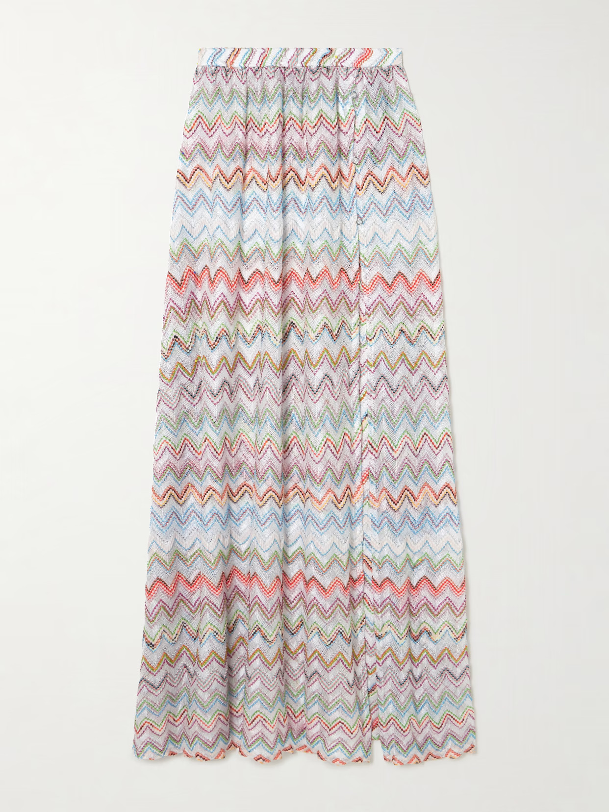 Missoni - Striped Metallic Crochet-knit Maxi Skirt - Multi | NET-A-PORTER (US)