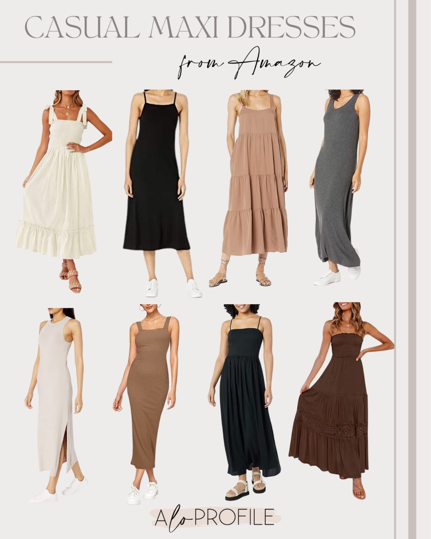 Casual maxi dresses from Amazon // Amazon finds, Amazon fashion, Amazon dresses, summer dresses, spring dresses, summer outfits, dresses, Amazon summer dresses, neutral style, neutral dresses, neutral outfits, maxi dress, midi dresses, maxi dresses