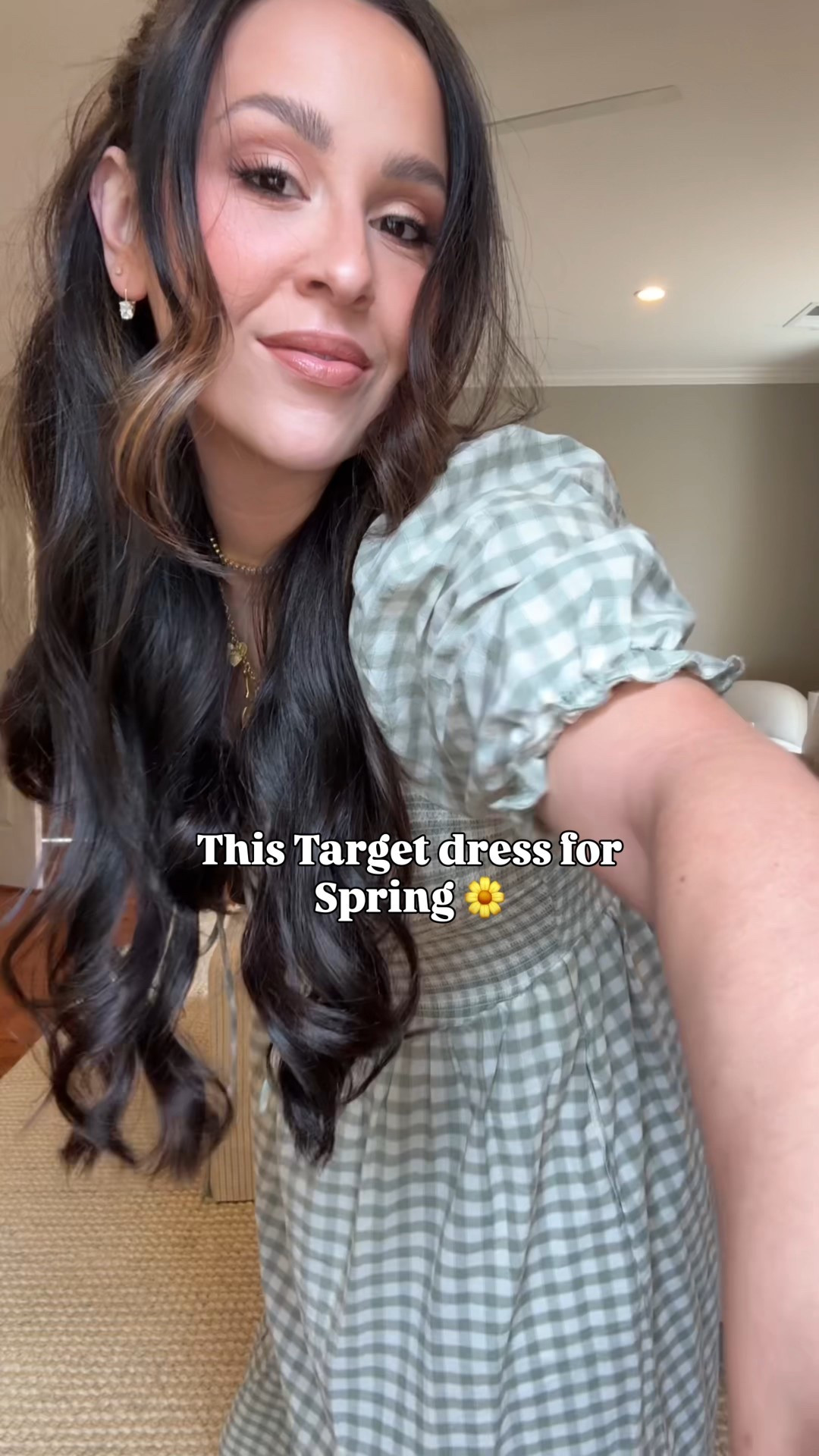 Absolutely loving this Hill House dupe from Target for spring! 🤍 wearing a size small. This green gingham is so classic and elegant. 

#LTKSeasonal #LTKootd #LTKmomlife