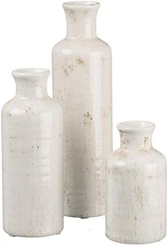 Sullivans Small Vase Set (Ceramic), Rustic Home Decor, Distressed White, Set of 3 Vases (CM2333) | Amazon (US)