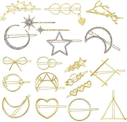 Amazon.com : 20 Pcs Minimalist Hair Clips Hair Barrettes for Women Hollow Geometric Hair Barrette... | Amazon (US)