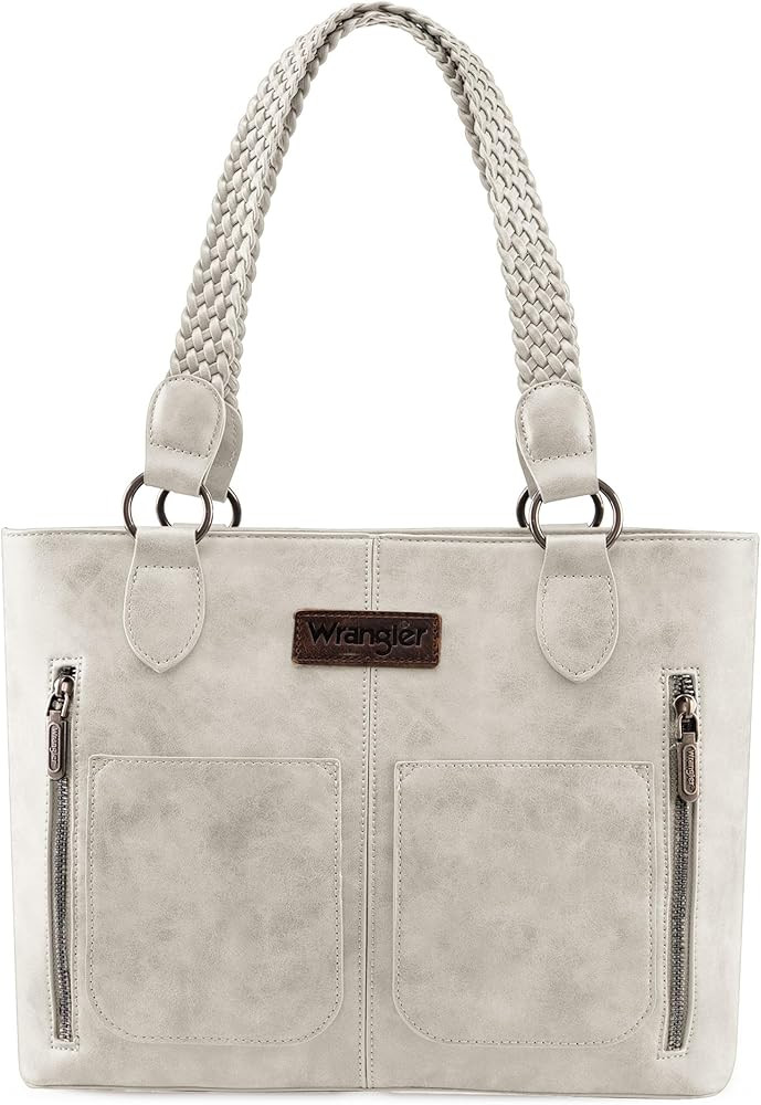 Wrangler Distressed Tote Bag for Women Western Purse Multi Pockets Handbags and Shoulder Bag | Amazon (US)