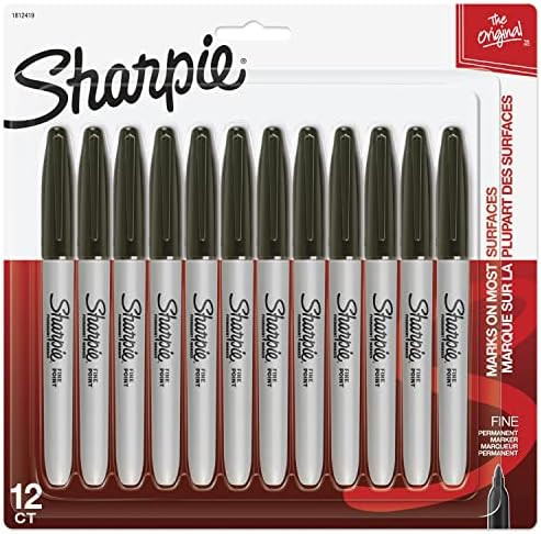 Sharpie Permanent Markers, Fine Point, Black, 12 Count | Amazon (US)