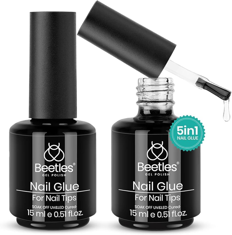 beetles Gel Polish 5 In 1 Nail Glue and Base Gel Kit for Acrylic Nails,2 Pcs 15ml Super Strong Br... | Amazon (US)