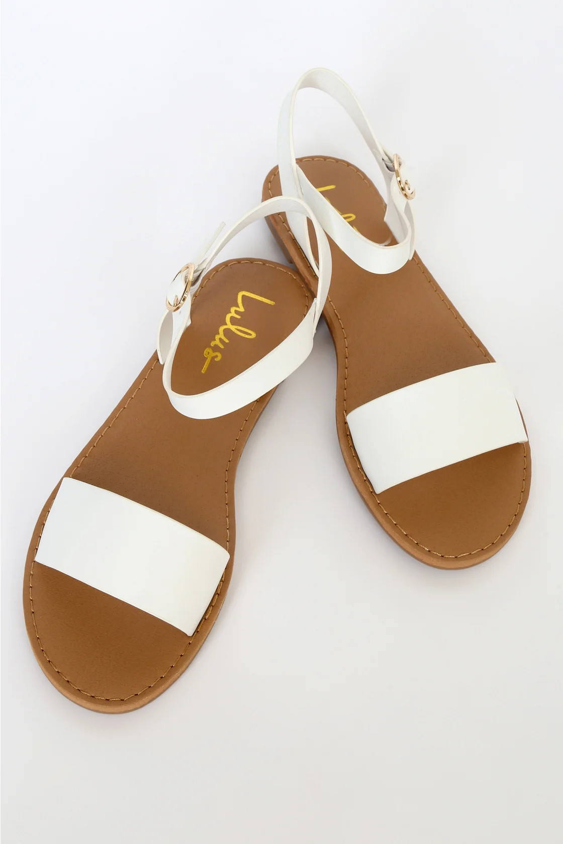 Hearts and Hashtags White Flat Sandals | Lulus (US)
