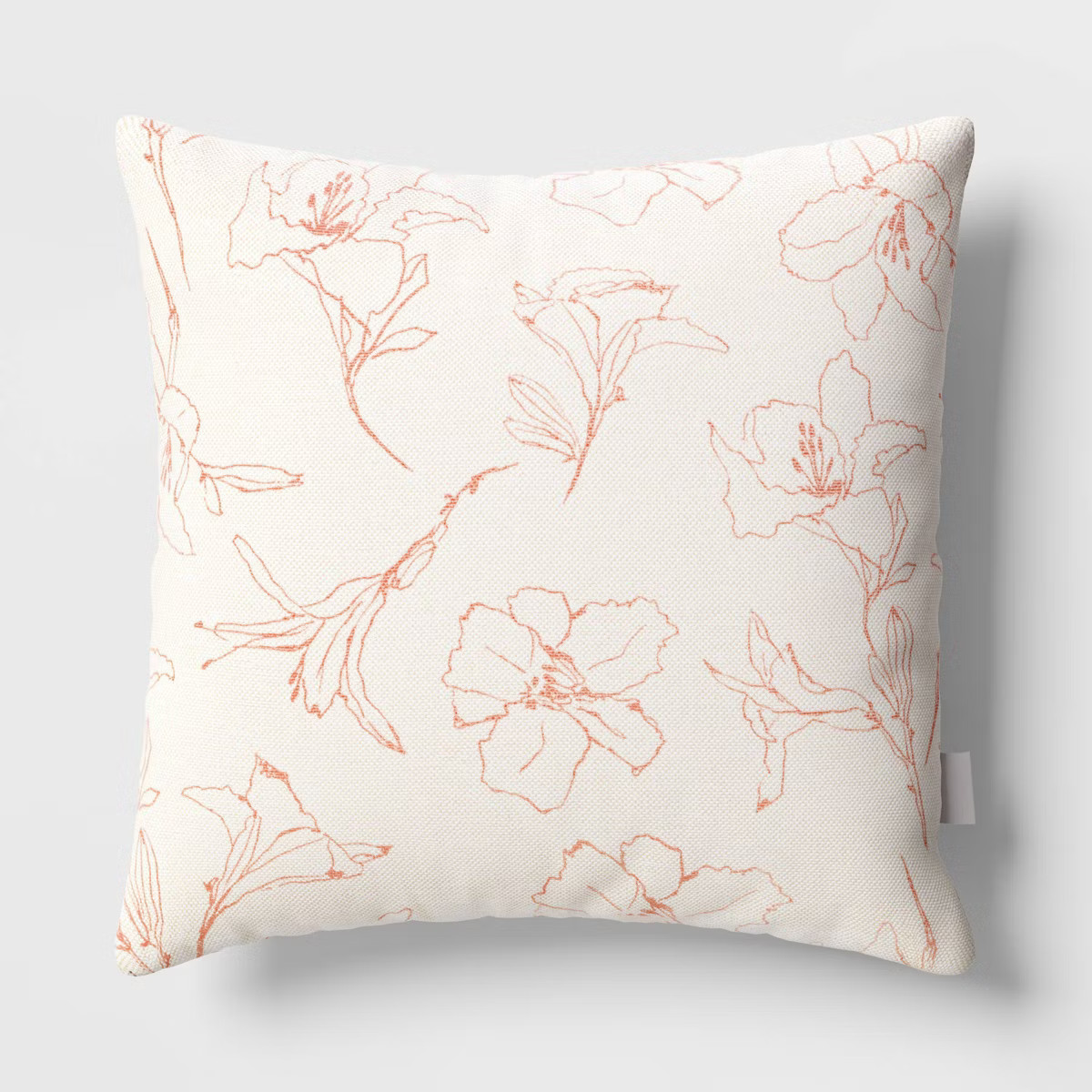 18"x18" Lily Square Outdoor Throw Pillow White - Threshold™ | Target