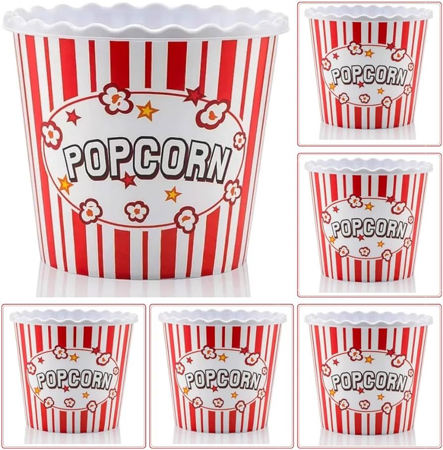 Modern Style Reusable Plastic Popcorn Box/Popcorn Containers/Popcorn Bowls Set for Movie Theater ... | Amazon (US)