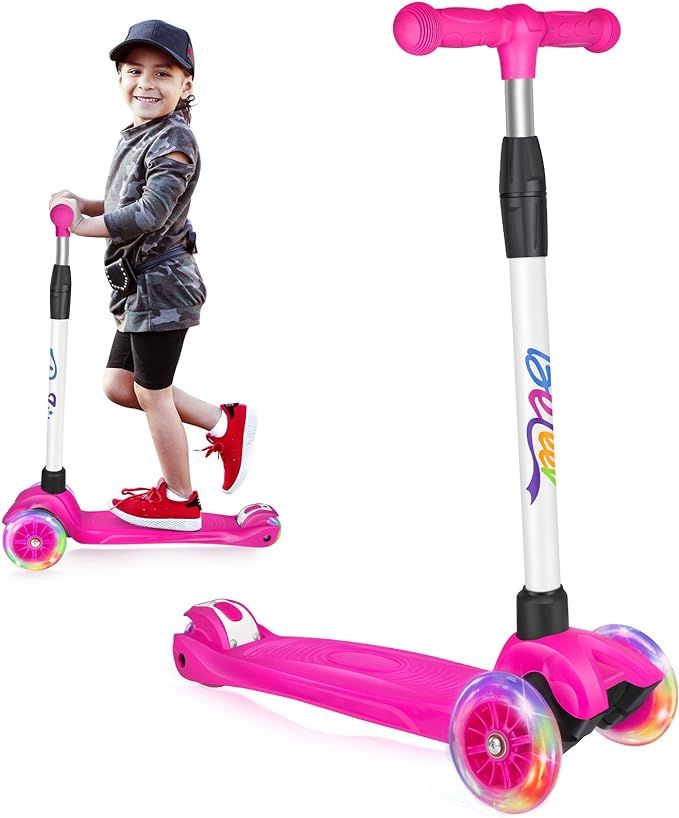 BELEEV Scooters for Kids 3 Wheel Kick Scooter for Toddlers Girls & Boys, 4 Adjustable Height, Lea... | Amazon (US)