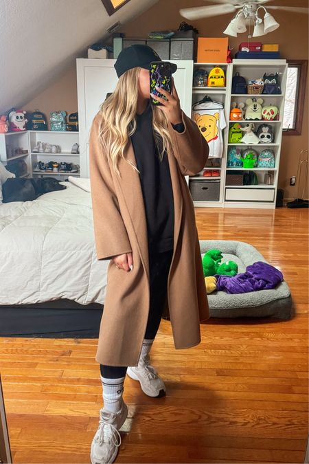Cozy Winter outfit! My favorite way to dress up a winter outfit is to throw on a long coat over a hoodie and leggings.  

#LTKstyletip #LTKtravel #LTKSeasonal