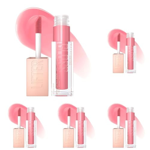 MAYBELLINE New York Lifter Gloss Hydrating Lip Gloss with Hyaluronic Acid, Gummy Bear, Sheer Light Pink, 1 Count (Pack of 5) | Amazon (US)