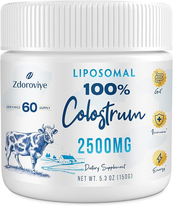 Liposomal Bovine Colostrum Powder Supplement 2500 mg, Higher Absorption Than Regular Bovine Colos... | Amazon (US)