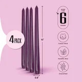 Leor & Lair Purple Taper Candles - 4 Pack 10" Purple Candlesticks for Home, Holidays, Weddings | Walmart (US)