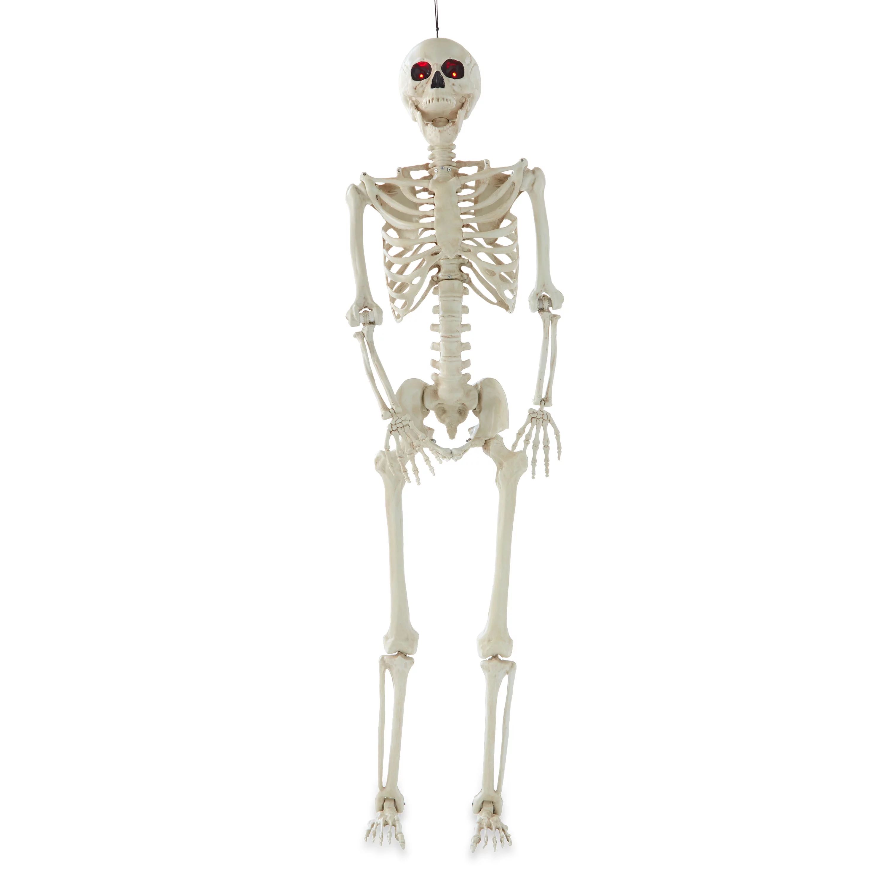 60in Tall, 3.5lb Plastic Posable LU Eyes Skeleton in Bone Color Way To Celebrate Halloween Decor | Walmart (US)