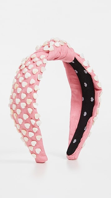 Linen Heart Studded Knotted Headband | Shopbop