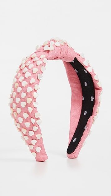 Linen Heart Studded Knotted Headband | Shopbop