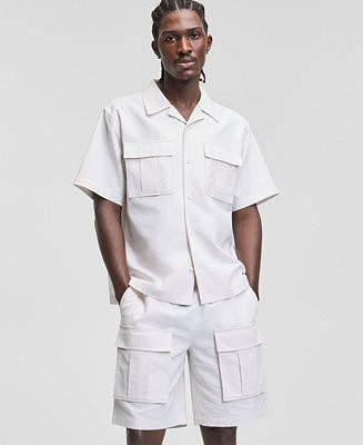 Men's Linen & Cotton Relaxed Utility Shirt | Macy's