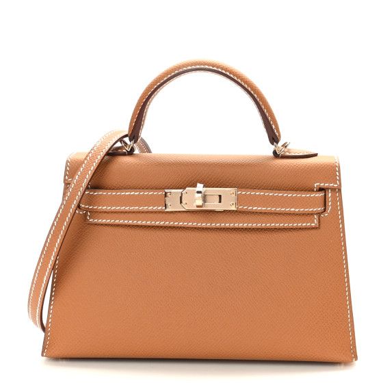 HERMES Epsom Horseshoe Mini Kelly Sellier 20 Gold Nata | FASHIONPHILE (US)