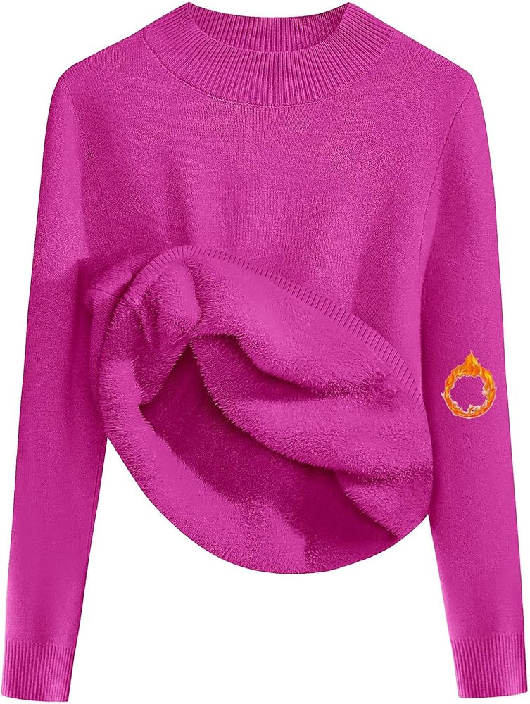Zeagoo Women's Fleece Sherpa Lined Sweater Mock Neck Long Sleeve Thermal Shirt 2026 Fall Winter F... | Amazon (US)