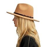 Sytaitp Women Belt Fedora Hat Wide Brim Panama Hats Floppy Church Hat (Style 07) | Amazon (US)