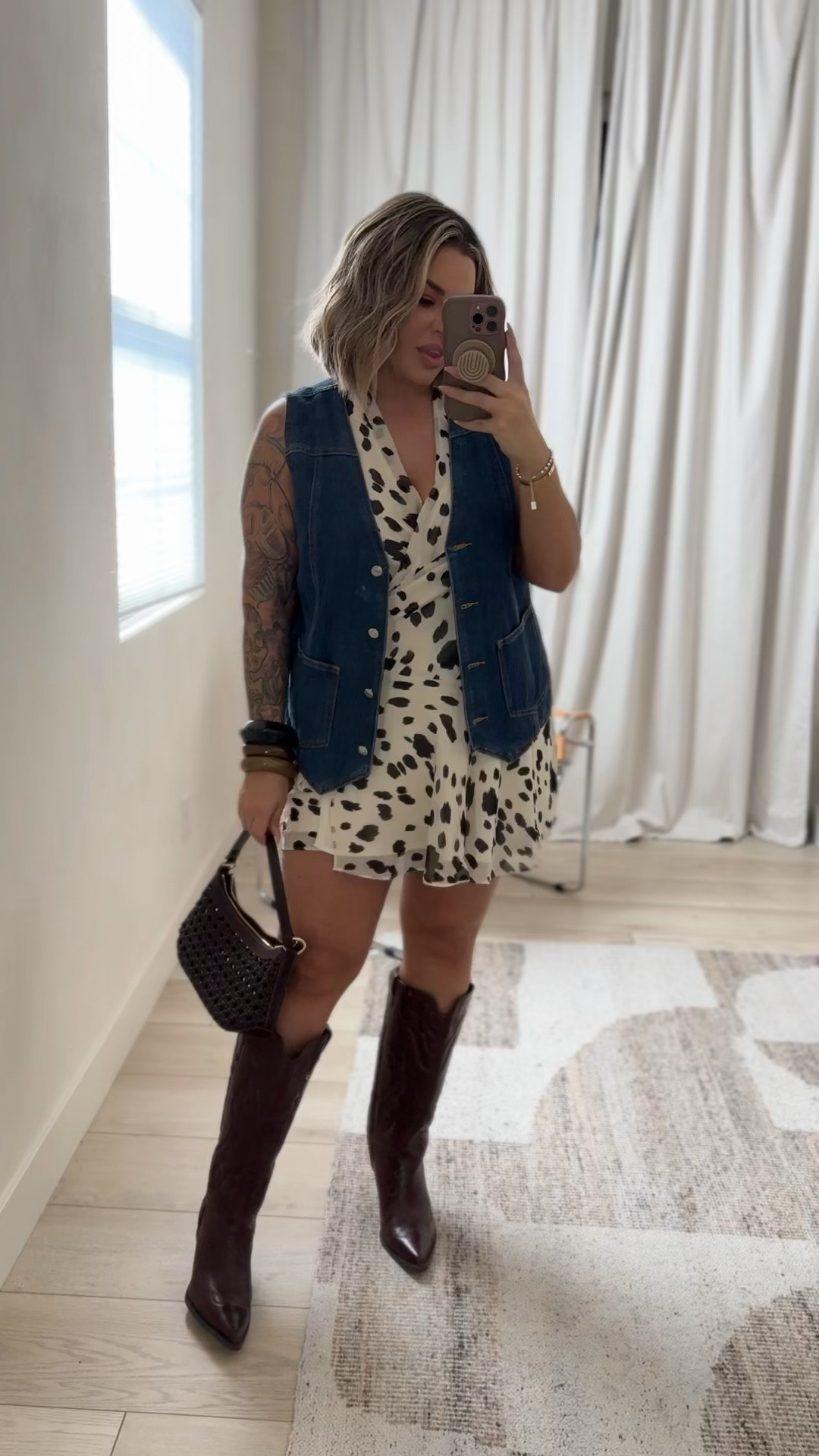 Dress L reg 
Vest xl 
Boots wide calf 
Use stackable code DRESSESAF on the dress to save extra 15% off. 

#Abercrombie #Sale #ConcertOutfit #CowPrint #WideCalfBoots #Midsize


#LTKFindsUnder50 #LTKSaleAlert #LTKFindsUnder100