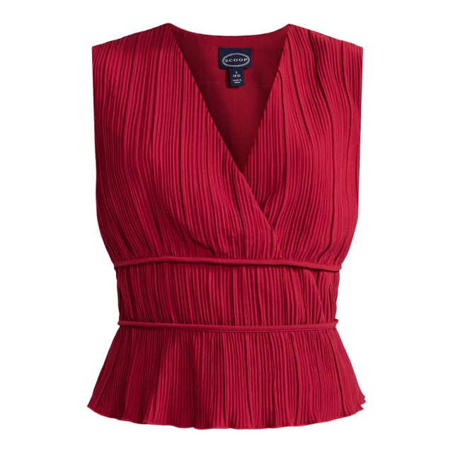 Scoop Women’s Sleeveless Pleated Top, Sizes XS-XXL - Walmart.com | Walmart (US)