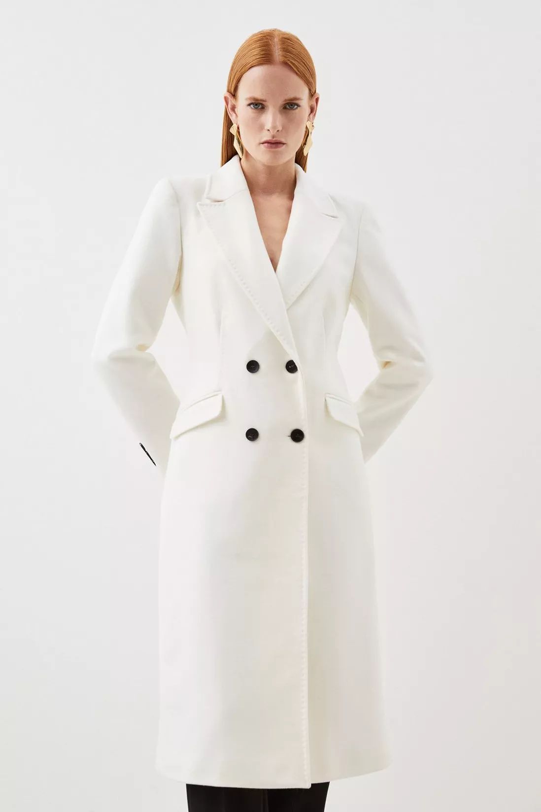 Jackets & Coats | Italian Manteco Wool Fitted Coat | KarenMillen | Debenhams UK