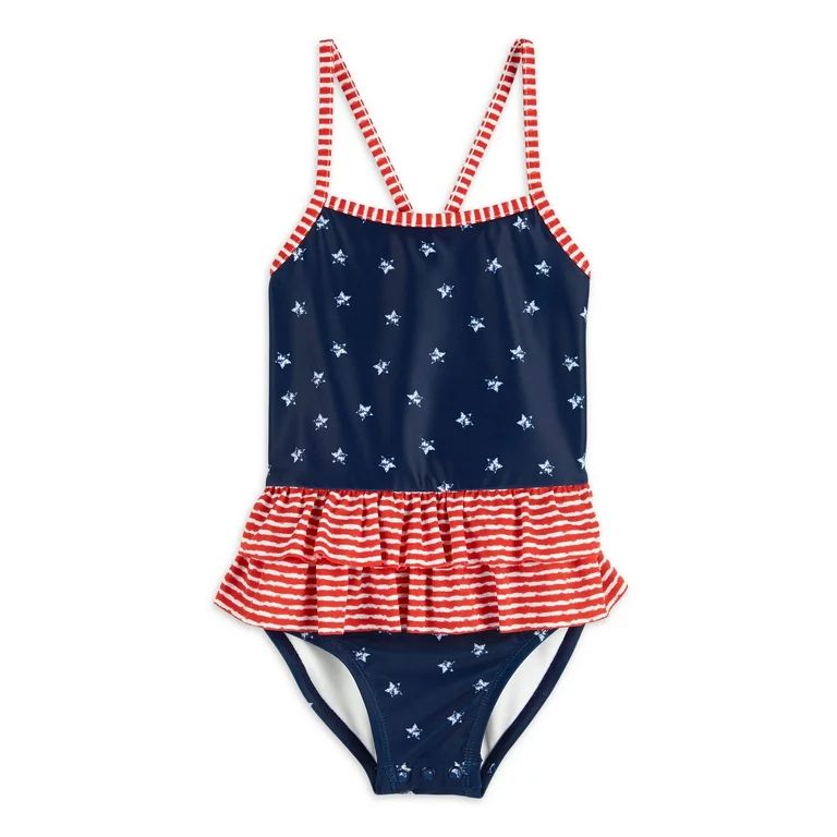 Child of Mine by Carter's Baby and Toddler Girl Patriotic One-Piece Swimsuit, Sizes 12M-5T - Walm... | Walmart (US)