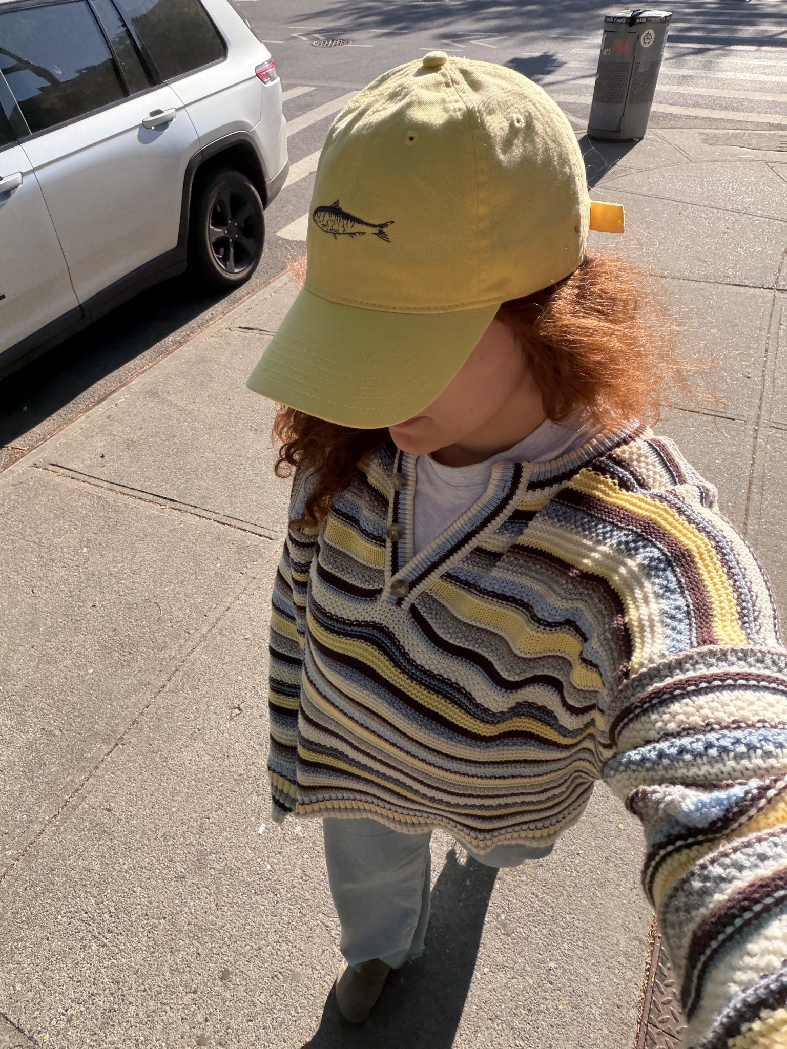 Striped sweater
Butter yellow hat
Abercrombie loose jeans

#LTKMidsize #LTKdayinmylife #LTKSeasonal
