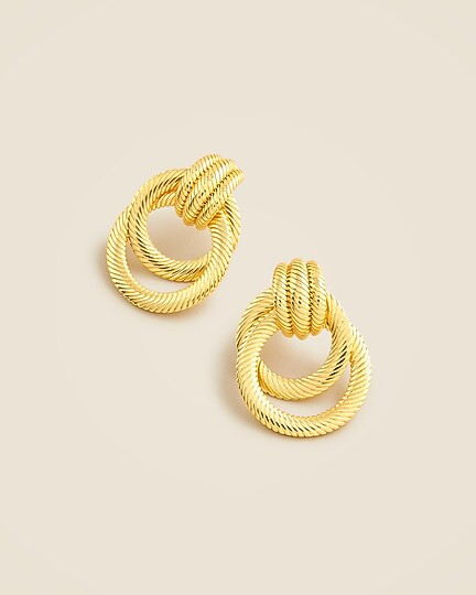 Interlocked textured hoop earrings | J. Crew US