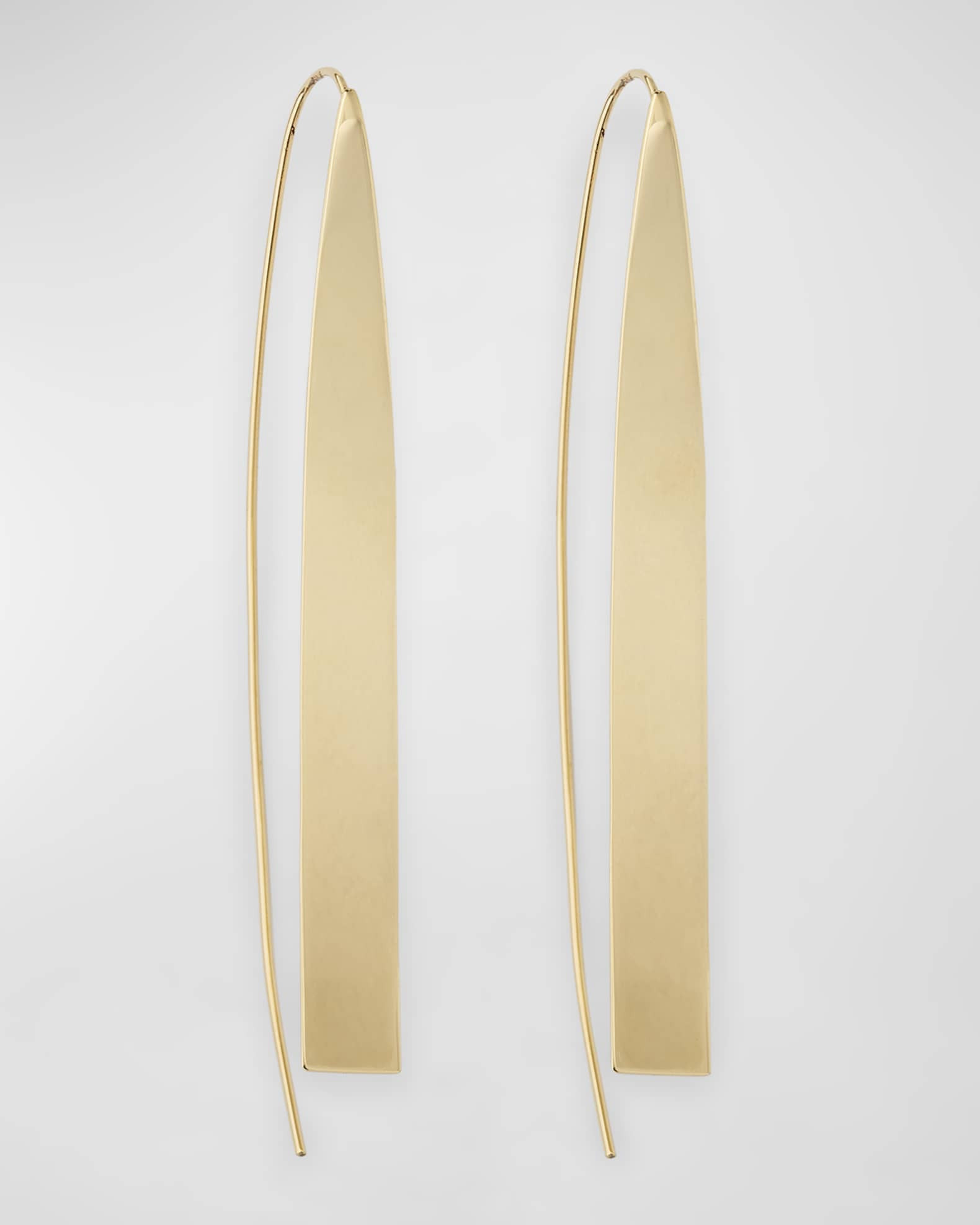 Large Narrow Flat Tag Hooked On Hoops Earrings | Neiman Marcus