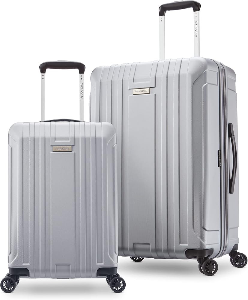 Samsonite Hardside Spinner Wheel Luggage, Silver, 2-Piece Set | Amazon (US)