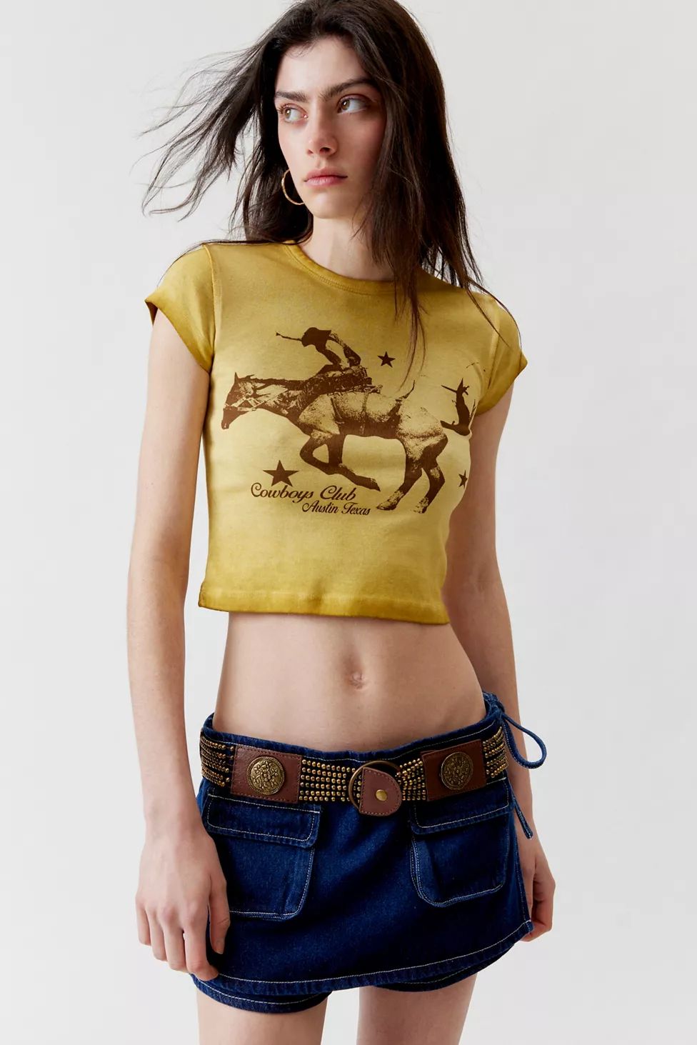 Cowboys Club Washed Baby Tee | Urban Outfitters (US and RoW)