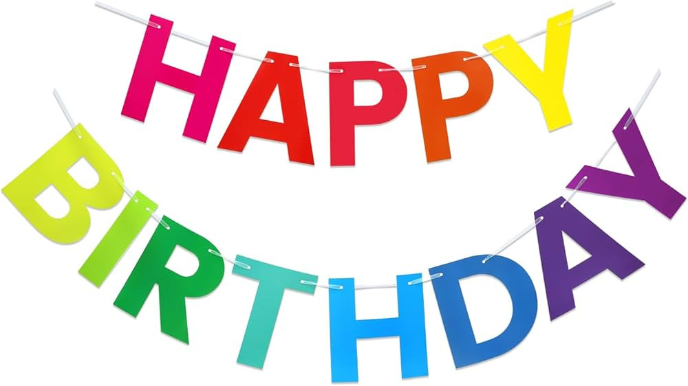 Colorful Happy Birthday Banner - Pre-Strung, 9 ft, No DIY | Birthday Decorations | Happy Birthday... | Amazon (US)