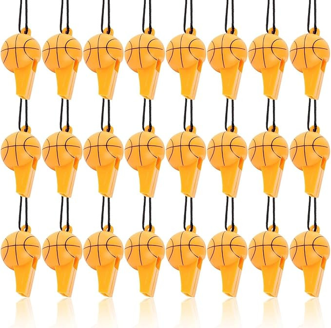 Basketball Whistles for Party Favor, Sports Birthday Supplies (24 Pack) | Amazon (US)
