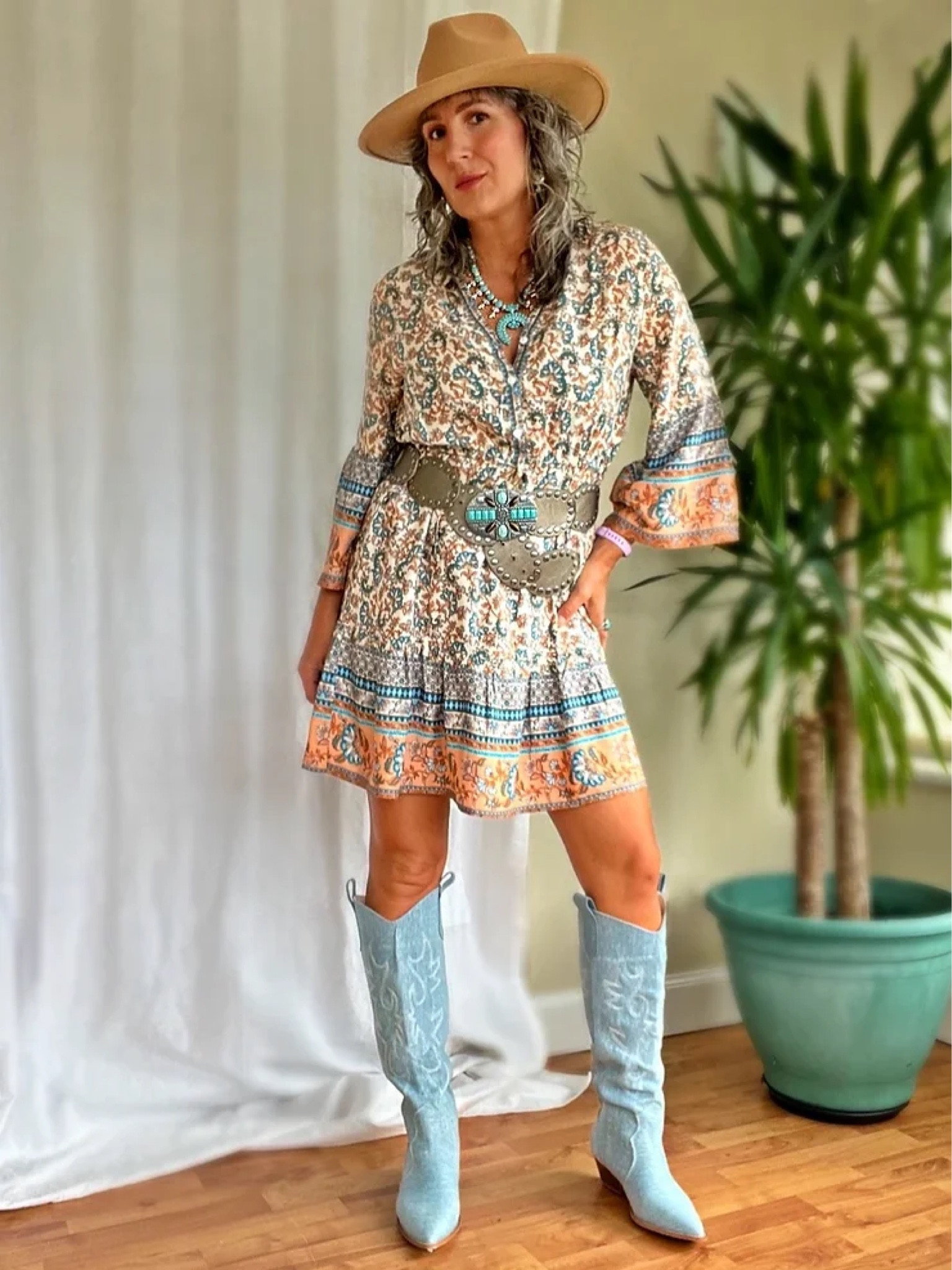 This is the Nuala dress and High Sierra hat from HFmercantile.com

LOVE this little dress. So simple, so summery, but will layer-up for transitional weather beautifully!

#LTKStyleTip #LTKOver40 #LTKSeasonal