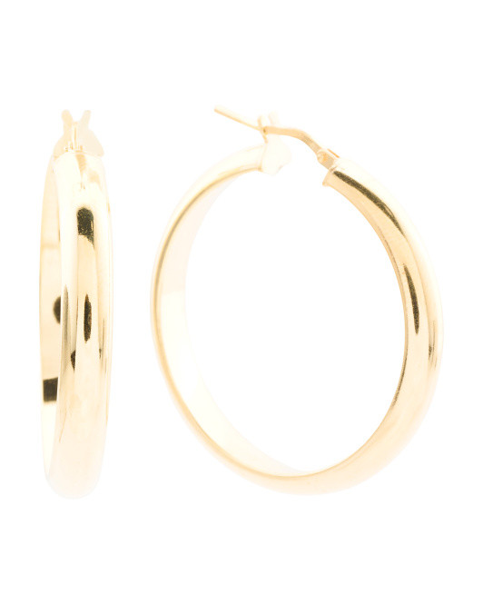 Made In Italy 18kt Gold Plated Hoop Earrings | TJ Maxx