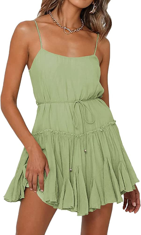 Onedreamer Womens Dress Sage Green Dress Light Green Dress Sage Dress Green Mini Dress Amazon  | Amazon (US)