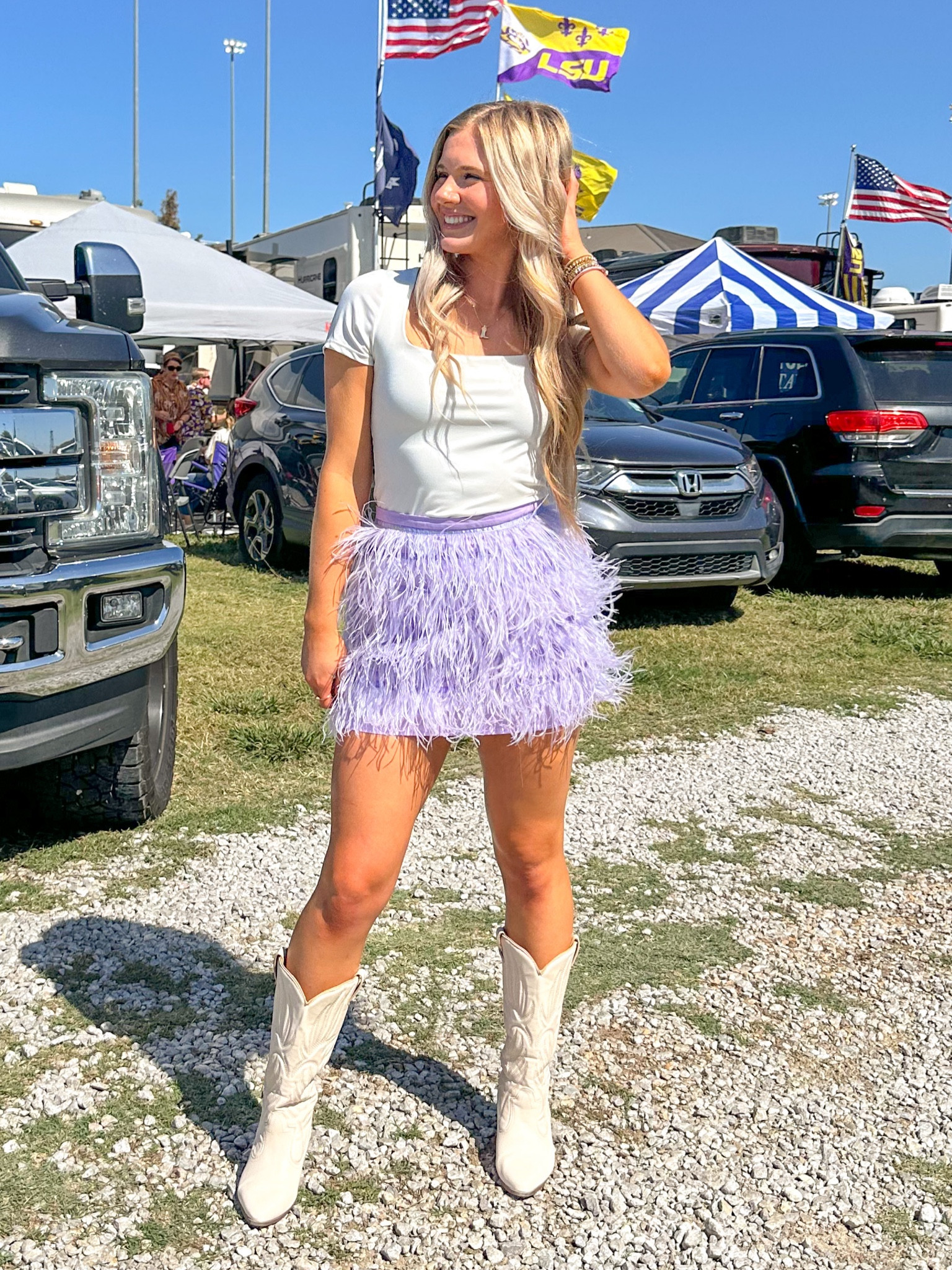 GAMEDAY💜💛 
☆size small in skirt and top!

#LTKSeasonal #LTKstyletip #LTKbeauty