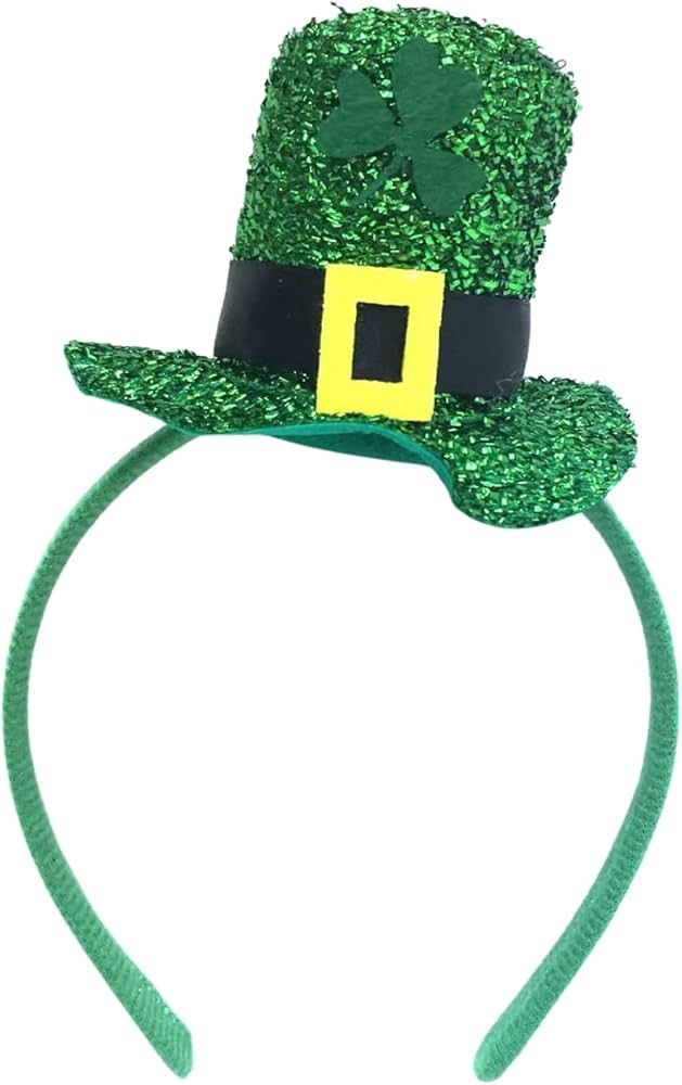 St Patricks Day Headband Clover Shamrock Headbands Irish Green Leprechaun Hat St. Patrick’s Day... | Amazon (US)