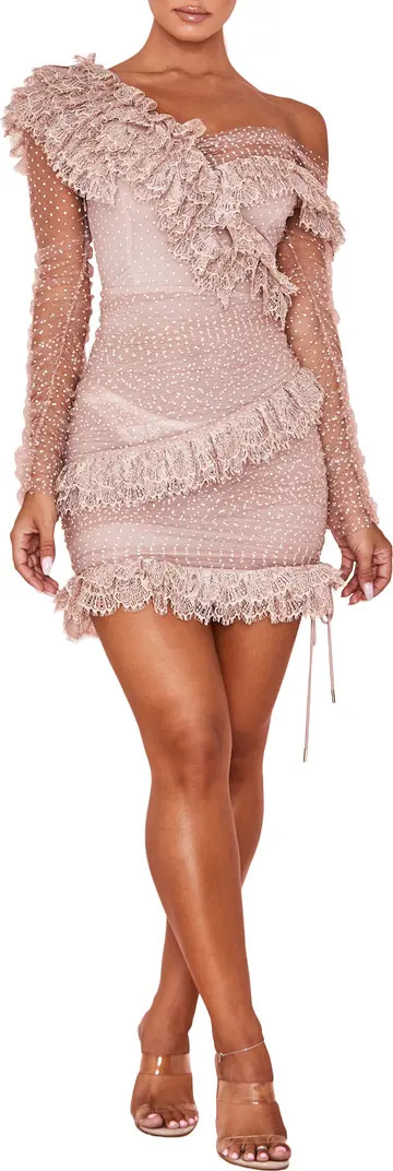 HOUSE OF CB Sorrel Tulle Asymmetric Minidress | Nordstrom | Nordstrom