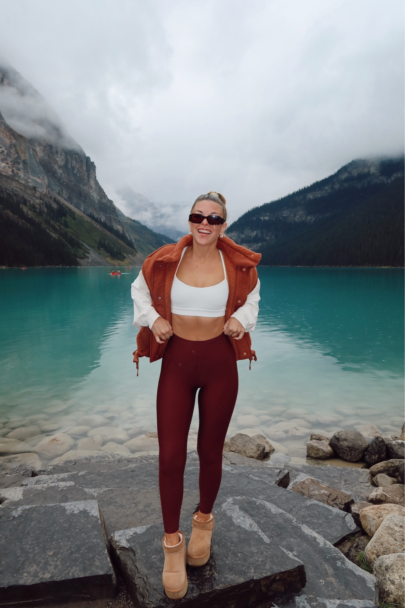 Cozy look for todays hike! Loving this fall sherpa vest from free people 
Sized up to a 4 in Lululemon 
Size small in my Sherpa vest 

#LTKstyletip #LTKSale #LTKSeasonal