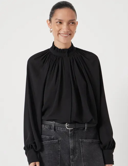 Hush Fleur Floaty Chiffon Blouse in Black at Nordstrom, Size Xx-Small | Nordstrom