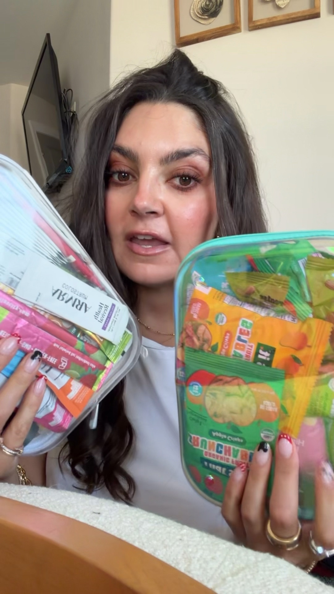 Favorite clear hard cases for traveling with snacks + supplements