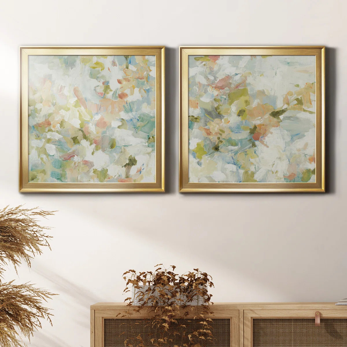 Red Barrel Studio® Floral Blush - 2 Piece Picture Frame Painting Print Set on Canvas & Reviews |... | Wayfair North America