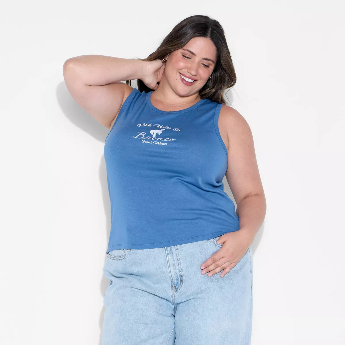 Women's Bronco Graphic Tank Top - Blue | Target