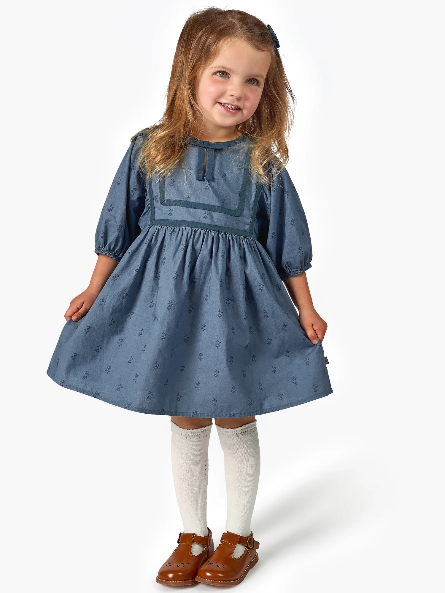 Modern Moments by Gerber Toddler Girl Yoked Bow Dress, Sizes 12M-5T | Walmart (US)