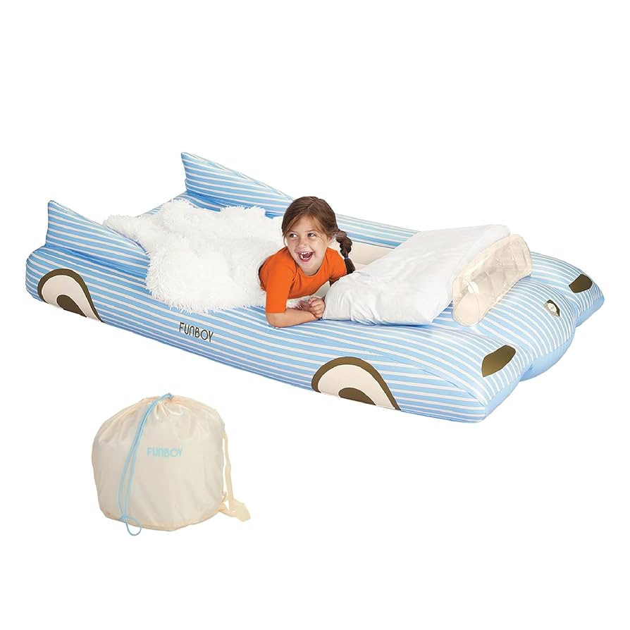 FUNBOY Kids Blue Inflatable Travel Bed & Mattress. Perfect for Sleepovers. Includes Carrying Case... | Amazon (US)
