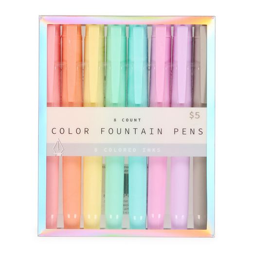 Assorted Color Fountain Pens 8-Count | Five Below